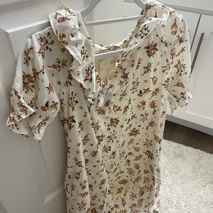 Maxwell Ruffle Button-Front Trapeze Dress